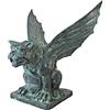Design Toscano PK2313 Statua da Giardino con Gargoyle Alato di Napoli, Bronzo/verderame, 29x54.5x56 cm