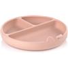 Jane Jané Piatto BLW per Bambini, con Scomparti e Ventosa, Senza BPA, 100% Silicone, Compatibile con Sterilizzatori, Microonde, Forno, Rosa, Pale