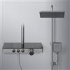 EMKE Colonna doccia termostatica, antracite opaco, con doccia a pioggia termostatica e doccetta a mano, 3 modalità di getto, pannello termostatico da 36 cm, doccia a pioggia da 30 cm, certificato KTW