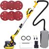HYCHIKA BETTER TOOLS FOR BETTER LIFE HYCHIKA Levigatrice per Muro, Levigatrice per Muro con Aspiratore, Giraffa per Carteggiare Muri, Smerigliatrice per Muro Cartongesso, Con luce LED, 6 velocità, retrattile e ripiegabile