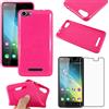 ebestStar - Cover per Wiko Lenny 2, Custodia Silicone Protezione TPU Antiurto, Morbida Sottile Slim, Rosa + Vetro Temperato