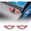 KUNGKIC 2 Pezzi Adesivi per Emblema Auto con Anelli per Porte Pin Pulsanti Copertura Decorazione Accessorio per Interni Auto per MINI Clubman Cooper Cabrio R55 R56 R57 Auto Logo Serratura (Tipo B)
