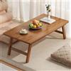 QHENS Vassoio da Letto per Mangiare Legno in Bambù, Tavolino da Divano Rettangolare con Gambe Pieghevoli, Portatile Tavolino Pieghevole Salvaspazio, 57 x 34,3 x 22,3 cm