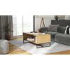 Inter Link - Tavolino con contenitore - Tavolino - Tavolino da salotto - Tavolino spazioso - Gambe in metallo - Rovere Colori - 110 x 60 x 45 cm - Vivo