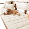 ZZDZW Copridivano 3 Posti con Braccioli, Fodera per Divano 2/4/1 Posti Antiscivolo Antimacchia, Copri Divano Relax Salvadivano trapuntato Copertura Divano Tessuto Super Morbido ( Color : Beige , Size : Blan