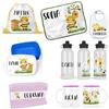 Generico Set coordinato con piccole Api, Borraccia, Portamerenda, Zainetto, Tovaglietta, Tazza in plastica, Bavaglino, Asciugamanino, personalizzati con nome