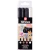 SAKURA Pen-Touch Fine Permanent Marker Set di 4 pennarelli metallici e bianchi per decorazioni, scrittura a mano e artigianato