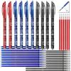 GENERICO SENDUP Set 40pz: 10 Penne (4 Blu, 4 Nere, 2 Rosse) + 30 Ricariche (12 Blu, 12 Nere, 6 Rosse), Punta 0,5mm Bullet, +20% Inchiostro (+2cm), Scuola, Stoffa, Pelle, Regalo, Eco-Pack Biodegradabile