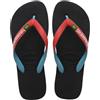 Havaianas Brasil Mix, Infradito Unisex - Adulto, Black Red Ruby, 43/44 EU