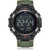 CIVO Orologio Uomo Digitale Sportivo: Impermeabile Militare Orologio da Polso - Verde Silicone Cinturino LED Quadrante Grande