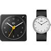 Braun Set regalo Bundle, orologio analogico al quarzo a 2 lancette con cinturino in gomma siliconica nera e orologio da viaggio analogico nero classico, BN0231WHBLKG, BC02XB (2 Pack)