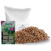 acquaverde Argilla Espansa per Piante in Vaso e Giardino, Argilla Sferica per Drenaggio, Idroponica, Pacciamatura e Decorazione - Sacco da 10 Litri con 30 Bastoncini Fertilizzanti per Piante Verdi