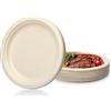 TRADENCT Piatti di carta super rigidi al 100%, piatto di bagassa monouso biodegradabile naturale ecologico e riciclabile, perfetto per barbecue da picnic (marrone, 50 pz/9)