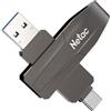 Netac US8 128 GB Dual Interface Solid USB State Drive Flash Drive 128 GB Portable USB SSD Drive 128 GB Fino a 550 MB/s USB 3.2 Gen 2 Compatibile per computer telefono interfaccia di tipo C