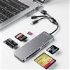 Lettore di schede di memoria 5 in 1, adattatore Lightning tipo C USB A per SD/TF/CF/Micro SD/XD/MS, lettore di schede OTG ad alta velocità per iPhone/ iPad/Android/MacBook/PC