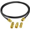 TUOLNK RG174 SMA Coax Cavo SMA Maschio a Femmina RF Cavo coassiale 3,3 piedi (1m) + Adattatori per Radio Ham, Antenna 3G 4G LTE Attrezzature SDR, ADS-B, GPS