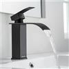 BONADE Rubinetto Bagno Lavabo Cascata Nero, Miscelatore Lavabo Bagno Stile Moderno, Rubinetti Cascata per Bagno, Rubinetto Monocomando a Cascata, Acqua Calda e Fredda, Acciaio Inox 304