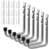 Navaris Set 6 Ganci Parete Garage a Forma di J - Gancio Bici Muro - Porta Biciclette Sospesi- Appendi Bici Sci Soffitto - Portabici da Appendere - 23,5 x 15,5 x 3 cm - Max 24 kg