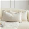 Mandioo 2 Pezzi Copricuscini Colore d'accento Minimalista decorativi Tessitura Fodere per Cuscino Moderne per Casa Soggiorno Camera da Letto per Divano 30 x 50 Bianco