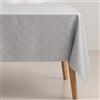 GAMUSI Tovaglia antimacchia tavolo rettangolare jacquard impermeabile, 140 x 100 cm, tessuto al tatto, colore grigio, anello