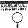 OOTSR drappeggio Tenda Clip con anelli (Φ50mm, set di 16) - Inossidabile Matte Metallo Asta di tenda Anelli a clip con occhielli per la luce del partito, Art Display, Tent (Nero, 2 pollici)
