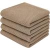 BW&HM Set di 4 strofinacci in cotone, strofinacci per la cucina, asciugamani da cucina, strofinacci per stoviglie, 33 x 74 cm, colore: marrone