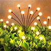 GEARLITE Firefly - Set di 4 luci solari per esterni, 32 lucciole a LED, luce bianca calda, impermeabilità IP65, decorazione da giardino per esterni, balcone, terrazza