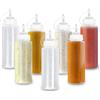 Matana 8 (Grande 500 ml) Flacone Dosatore con Tappi| Trasparente Bottiglia Squeeze di Oliera Plastica, Dispenser Contenitore Olio Salsa Condimento Ketchup Maionese| a Prova di Perdite e Senza BPA
