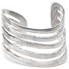 Vestopazzo Vlnet Bracciale rigido fascia aperta con linee irregolari | Realizzato a mano in alluminio 100% riciclato | misura regolabile | AL00089