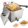 Valgus Friggitrice Elettrica Professionale in acciaio inox 3300W 16L Friggitrice da banco di grande capacità con cestello e coperchio, sistema di drenaggio