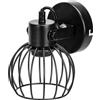 Glowster Applique metallico nero E27 senza sorgente luminosa, ideale per l'illuminazione decorativa in casa e in negozio.