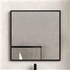 Baikal Specchio da bagno grande 80 cm, cornice in legno, nero, 80 x 80 cm