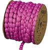 Halbach Seidenbänder Passamontagna con pompon, larghezza 8 mm, lunghezza 15 m, nastro con pompon, decorazione per matrimoni, feste in giardino, colore: rosa