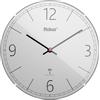 Mebus Orologio da parete senza fili, silenzioso, vetro a cupola, senza cornice, grigio, modello 12986 - Design moderno e ora esatta