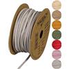 Halbach Cinturino in pelle vegana | larghezza 3 mm lunghezza 20 m | corda in pelle sintetica per la produzione di braccialetti| 100% similpelle vegana per artigianato fai da te, colore: grigio