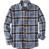 Dubinik® Camicia di flanella da uomo, 100% cotone, manica lunga, tessuto a quadri morbido e casual, button down, 4XL