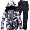 Generico Completi Invernali Maschile Tema Set di giacche e pantaloni da sci da uomo, tuta da neve isolata antivento, cappotto da neve invernale caldo per snowboard Completi Invernali (Black, XXXXL)