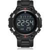 Orologio Digitale Quadrato Uomo Sportivo Militare - Grandi Numeri, Retroilluminazione EL, 50m Impermeabile, Cinturino Silicone