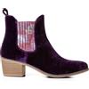 Joe Browns Floral Insert Velvet Chelsea Boots, Stivaletto Donna, Viola, 37 EU Larga