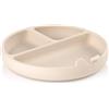 Jane Jané Piatto BLW per Bambini, con Scomparti e Ventosa, Senza BPA, 100% Silicone, Compatibile con Sterilizzatori, Microonde, Forno, Beige, Sand
