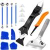 Haizibo Spatola per Silicone Kit,5 in 1 Strumenti per Calafataggio,Raschietto Silicone,Applicatore di Tira del Silicone,Rimozione di Sigillante per Bagno, Cucina, Finestra
