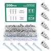 Moendergo 200 tasselli autoperforanti per cartongesso, tasselli e viti grezze, viti per pareti cavità e tasselli per cartongesso, kit di fissaggio per cartongesso (B)