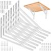HAOCHEN 8 Pezzi Staffa per Mensola Triangolare, Staffe Supporti per Mensole a Parete Triangolare, Staffa per Tavolo a Muro 90 Gradi Angolo Retto per Mensole in Legno Galleggianti Libreria, 300x190mm bianco