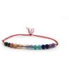 Eloboe essence Bracciale in cordino rosso pietra naturale 7 chakra in argento sterling 925 regolabile