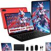 UJJ Tablet 10 Pollici Android 14 con 20GB RAM + 128GB ROM (TF/1TB), 5G WiFi 6, Octa-Core, GMS, Bluetooth 5.0, 5MP + 8MP, 1280 * 800 FHD, Widevine L1, 2025 Newest Tablet 2 in 1 con Tastiera e Mouse - Red
