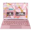 NOTODD PC Portatile 14 Pollici Laptop N5095 (fino to 2.9 GHz), Win 11 Notebook 8 GB 256 GB SSD 1TB Estensioni丨Dual WIFI Supporto丨Ventola Raffreddamento Schermo丨1920 * 1200 2K FHD-Pink