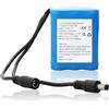 MXJFYY Batteria Ricaricabile agli Ioni di Litio DC12V per Lettori MP3, Compatibile con la Maggior Parte dei Dispositivi a 12V, Striscia LED, Router, Organo Elettronico Interfaccia DC5521 5200mAh