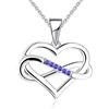 JO WISDOM Collana Infinito Amore Cuore Argento 925 Donna con Zirconia Cubica Dicembre Birthstone Colore Tanzanite Cristallo