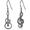 ONEFINITY Violino orecchini in argento sterling 925 musicale note orecchini strumento musicale violino gioielli regalo per donna violinista, Zirconia cubica