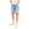 TOM TAILOR Denim 1036267 Bermuda Jeans Shorts, 10121 - Destroyed Blue Denim, M Uomo